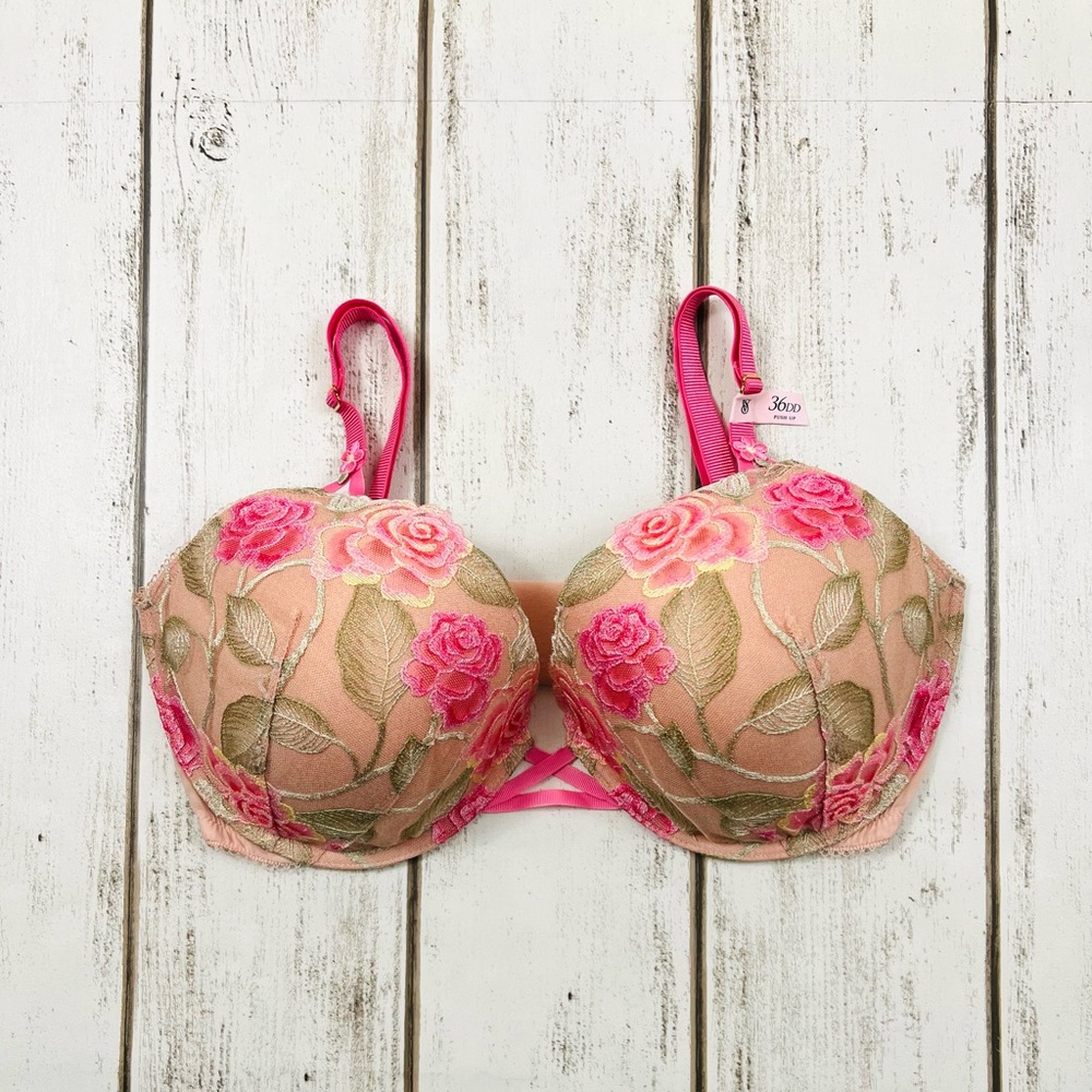 36DD Victoria’s Secret Dream Angels Sweet Melody Embroidery Push Up Bra - Picture 3 of 9